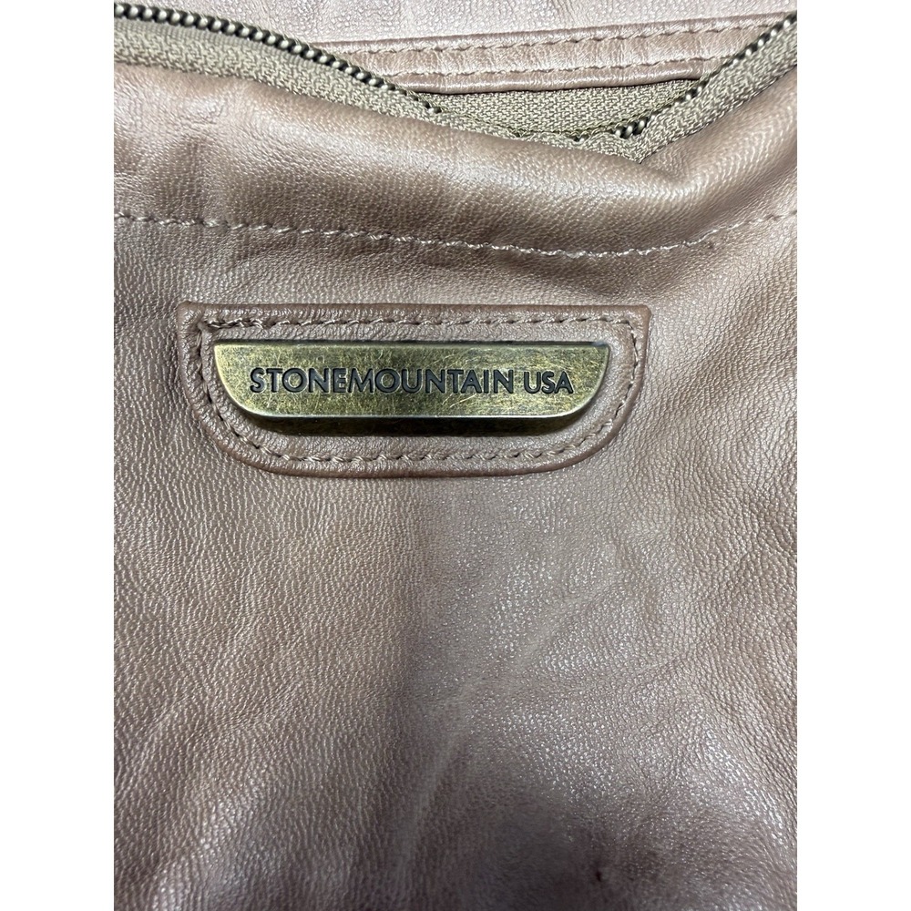 STONE MOUNTAIN USA Taupe Faux Leather Crossbody Bag Shoulder Bag Medium 11" x 8" - Picture 3 of 10
